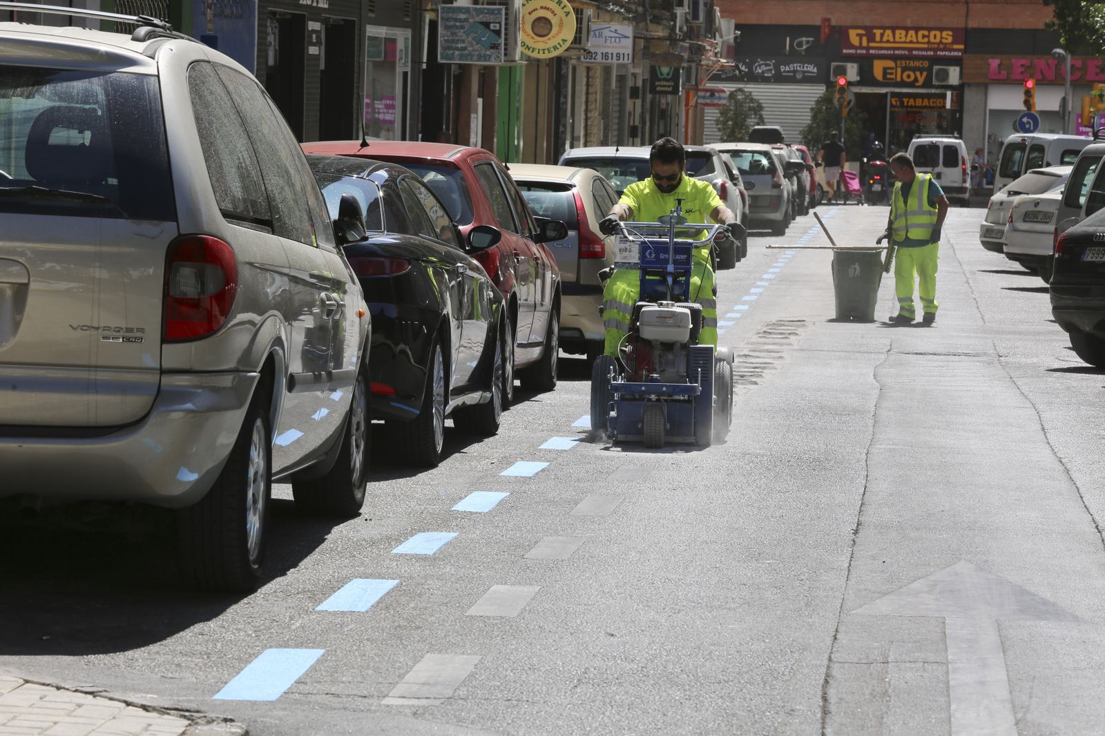 Trabajos para la zona azul en el entorno de La Unión