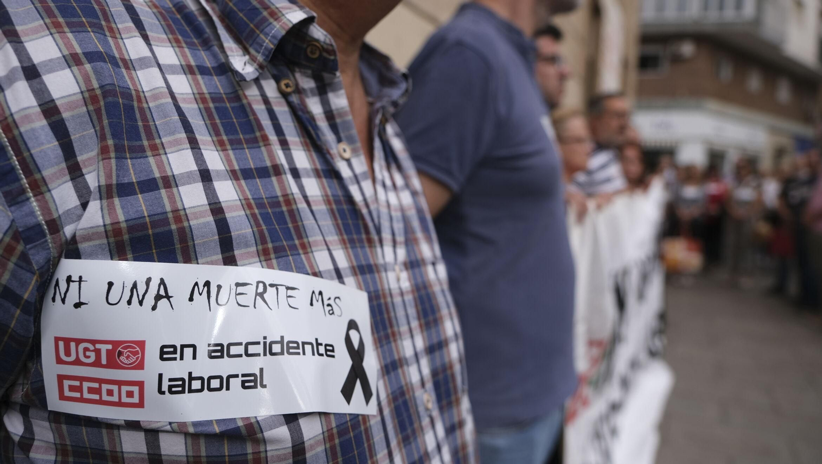 Concentración por un accidente laboral.