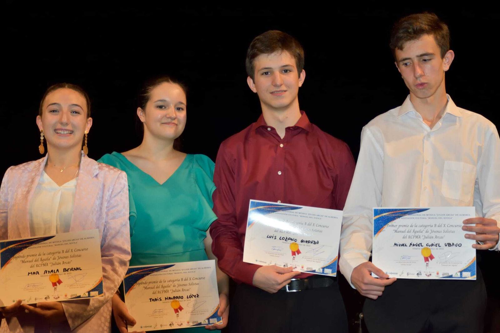 Los cuatro finalistas de este concurso que ofreció un alto nivel y que se celebró en el Maestro Padilla.