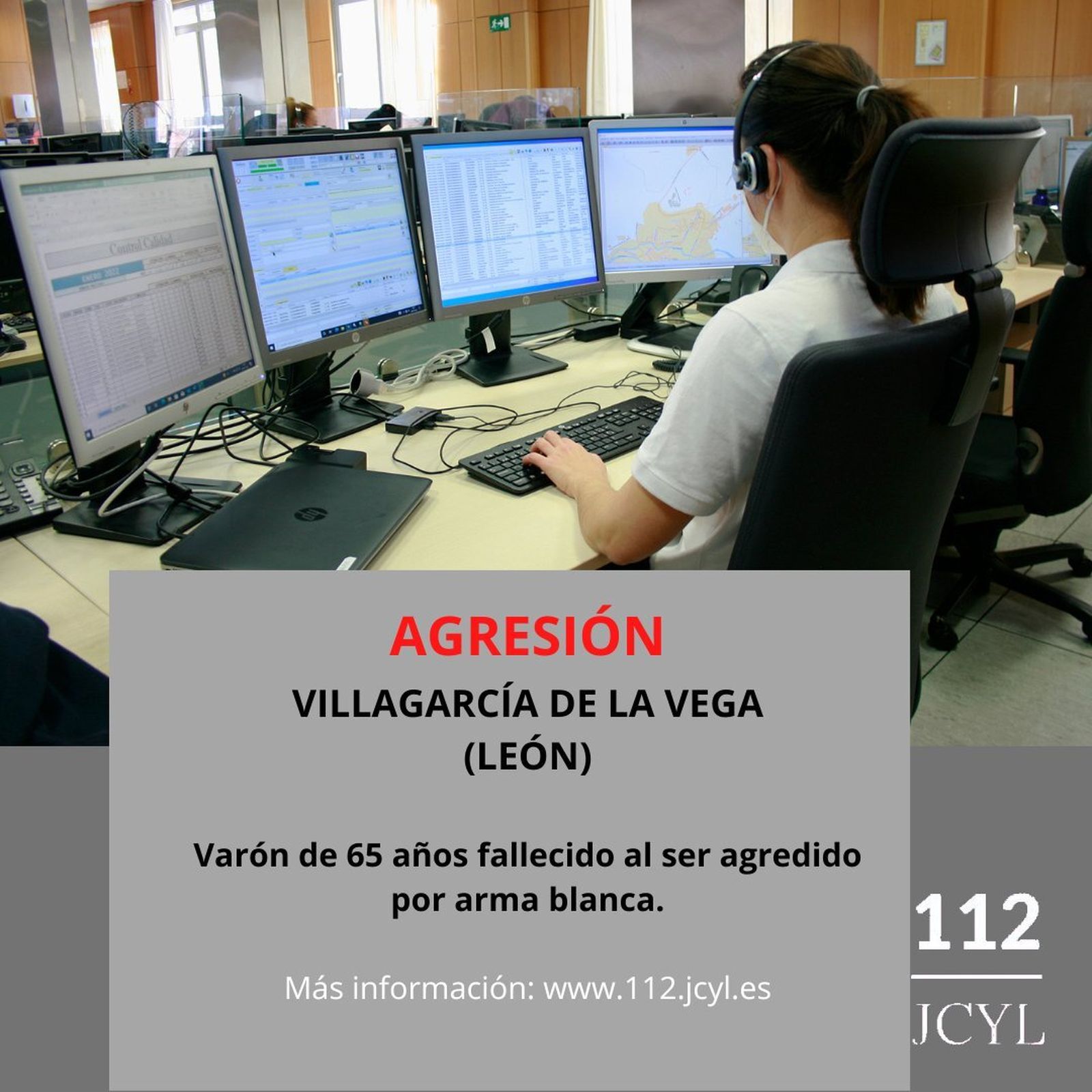 Una trabajadora del 112 Castilla y León