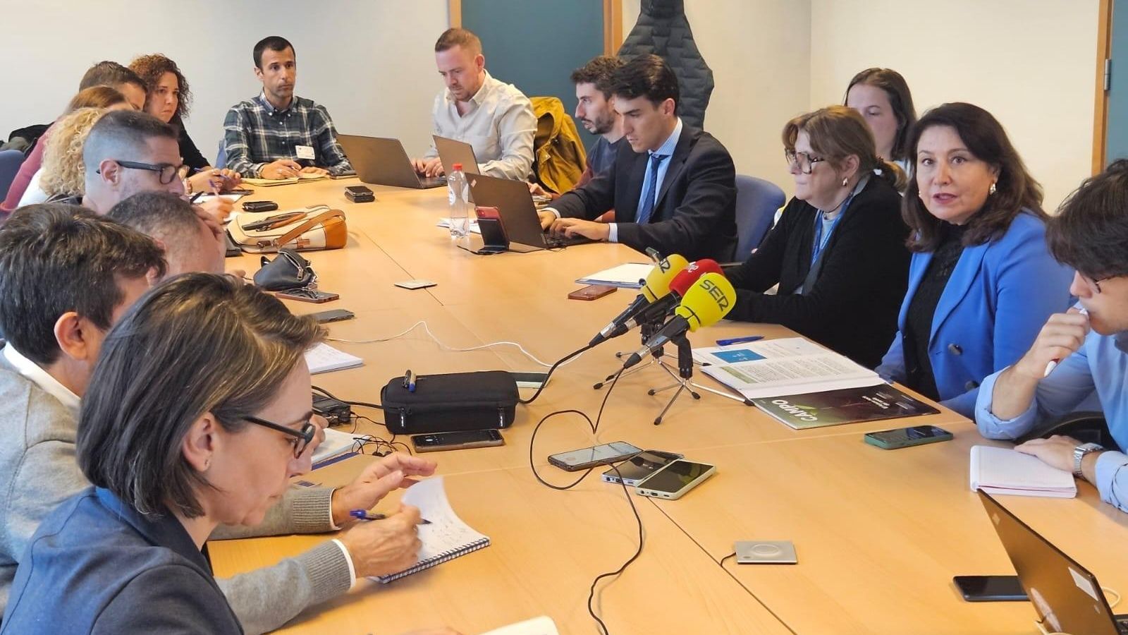 Carmen Crespo explica el punto de vista de los europarlamentarios.