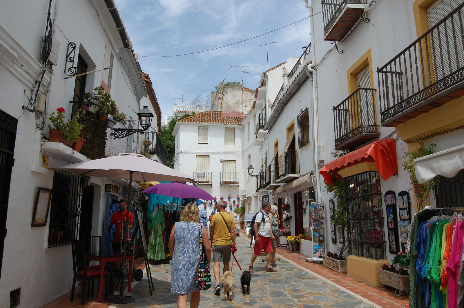 Turistas paseando por la calle Ortiz de Molinillo.