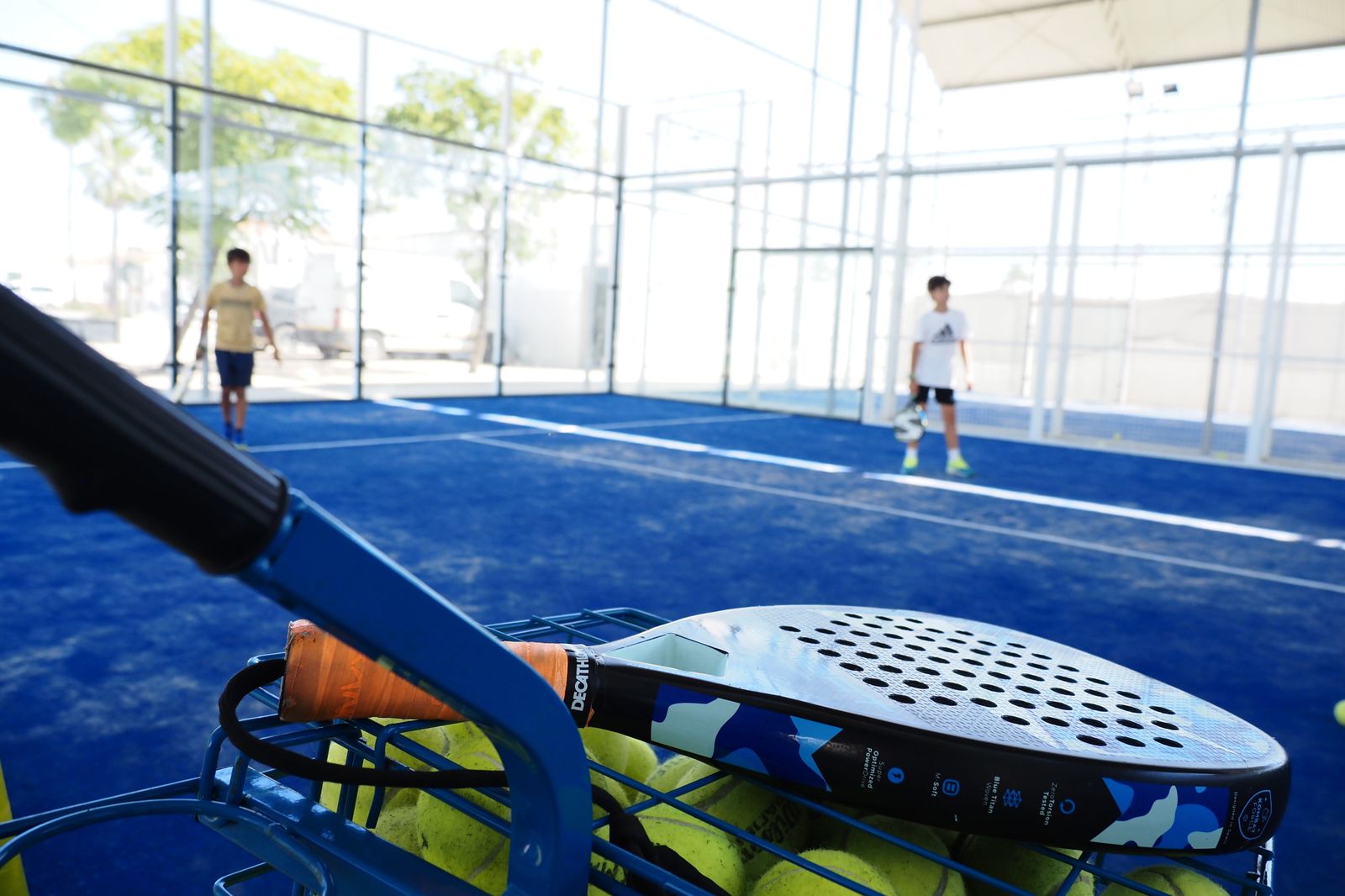Pistas de pádel en el polideportivo de Palos de la Frontera.