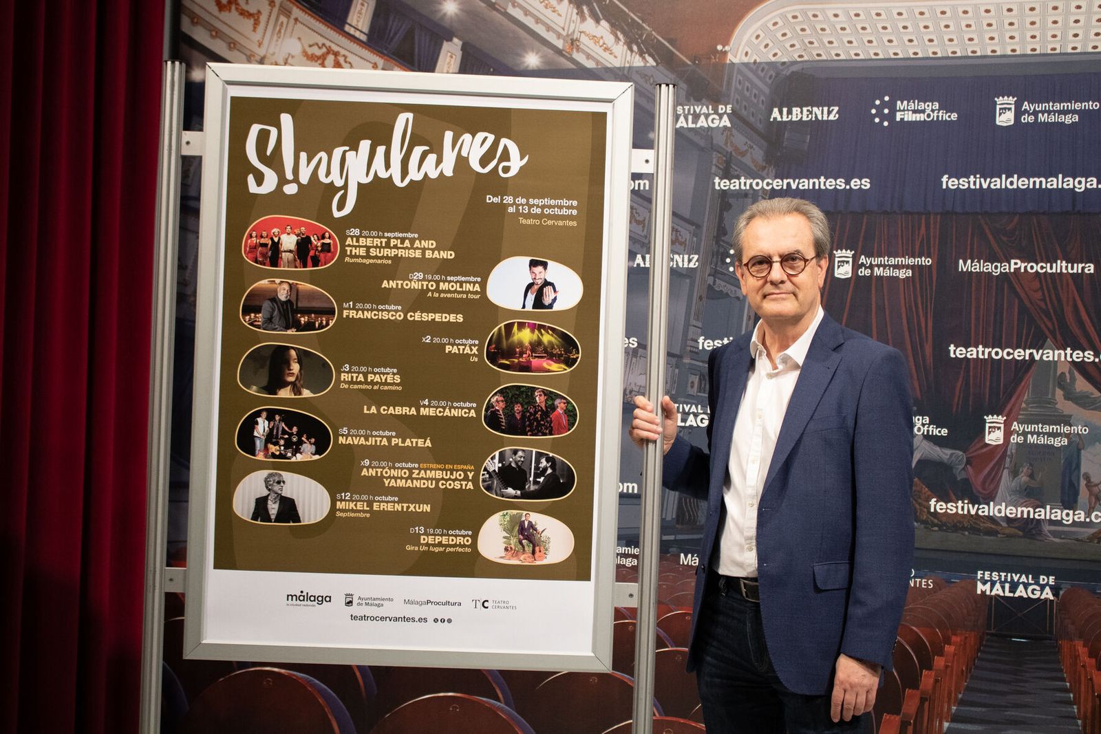 Presentación de S!ngulares, en el Teatro Cervantes, en Málaga.