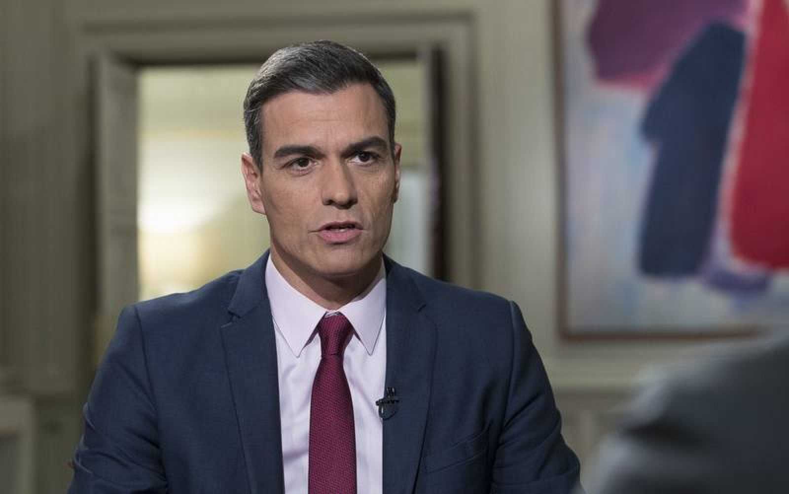 Pedro Sánchez en la entrevista de TVE