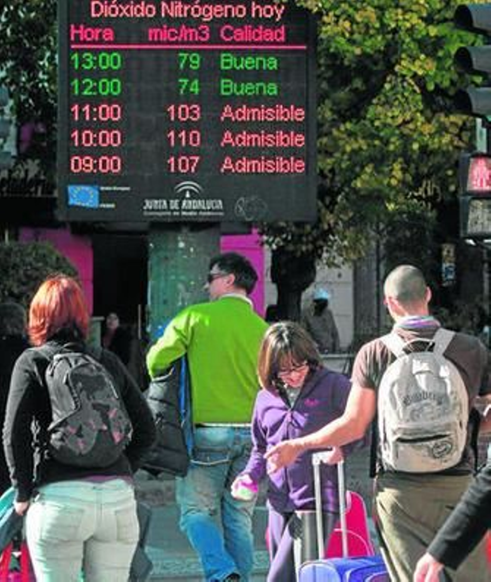 Información de la calidad del aire en el centro de la capital.