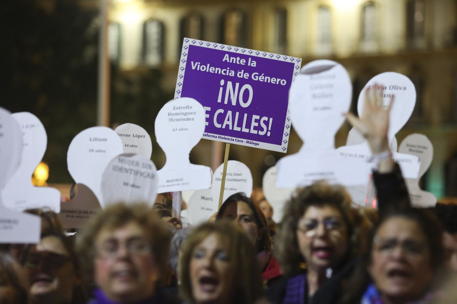 Manifestación en Málaga contra la violencia machista.