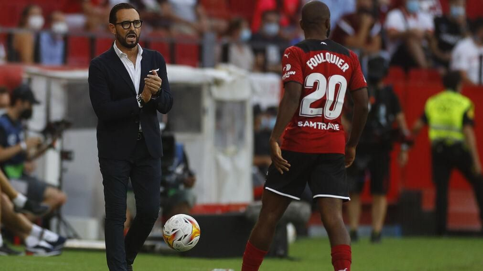 Bordalás, durante el Sevilla-Valencia.