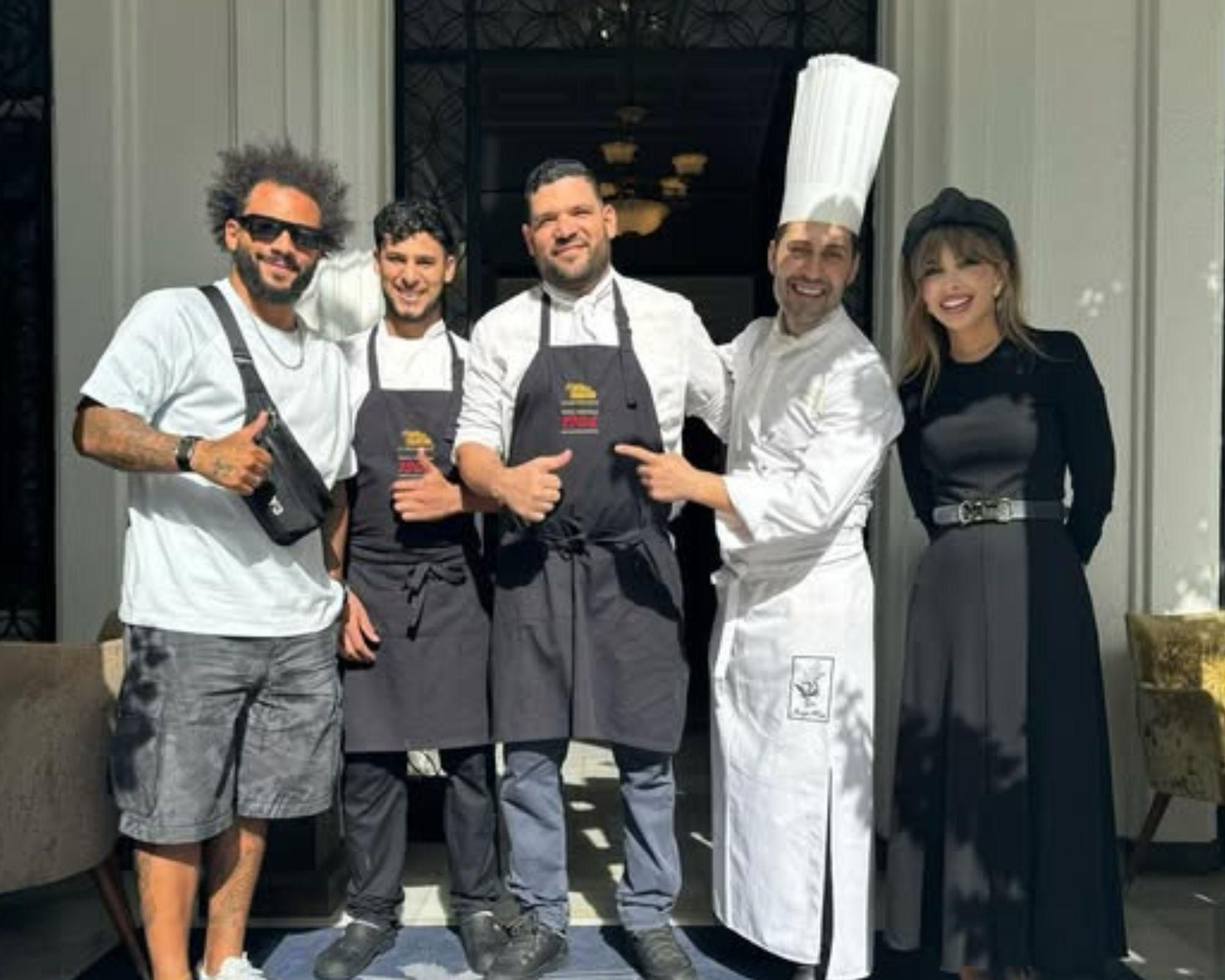 Marcelo junto a Asís, Xavier, Juanjo Ruiz y Remedios Romero en La Casa de Manolete Bistró