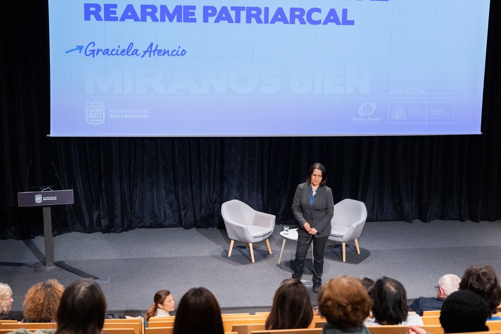 Charla de Graciela Atencio organizada en San Fernando con motivo del 8M, en una imagen del Ayuntamiento isleño