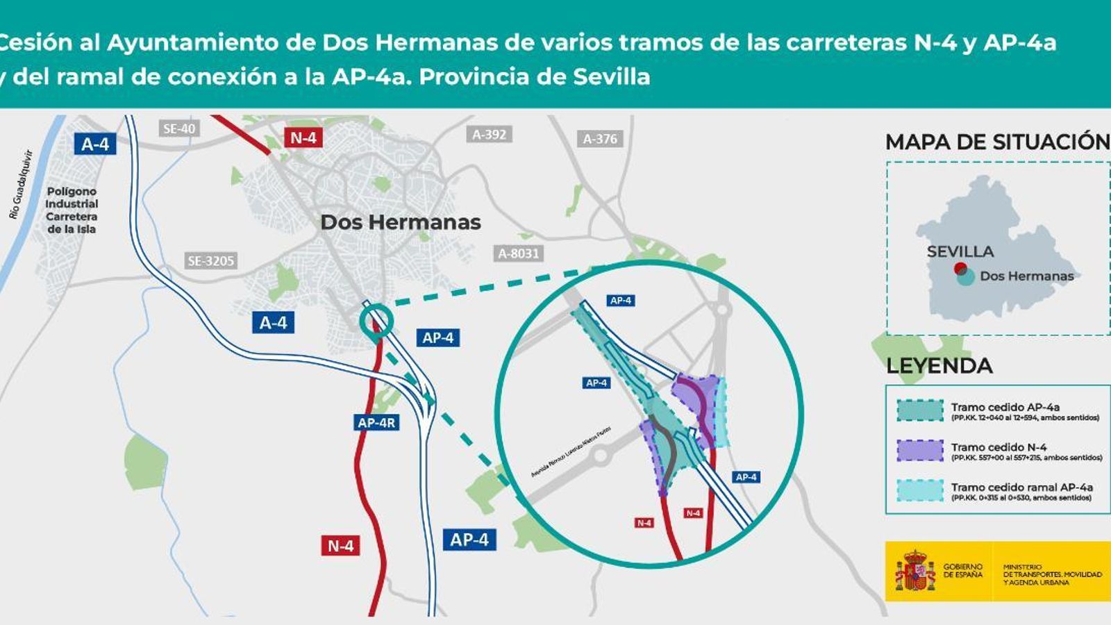 Cesión ministerial de tramos de carreteras al Ayuntamiento de Dos Hermanas
