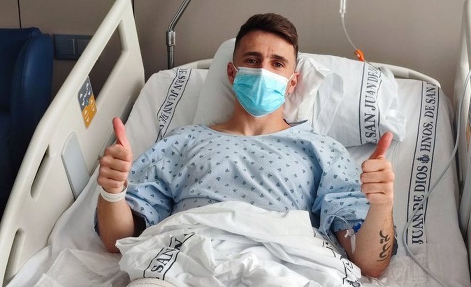 Ekaitz Jiménez, tras ser intervenido este viernes.