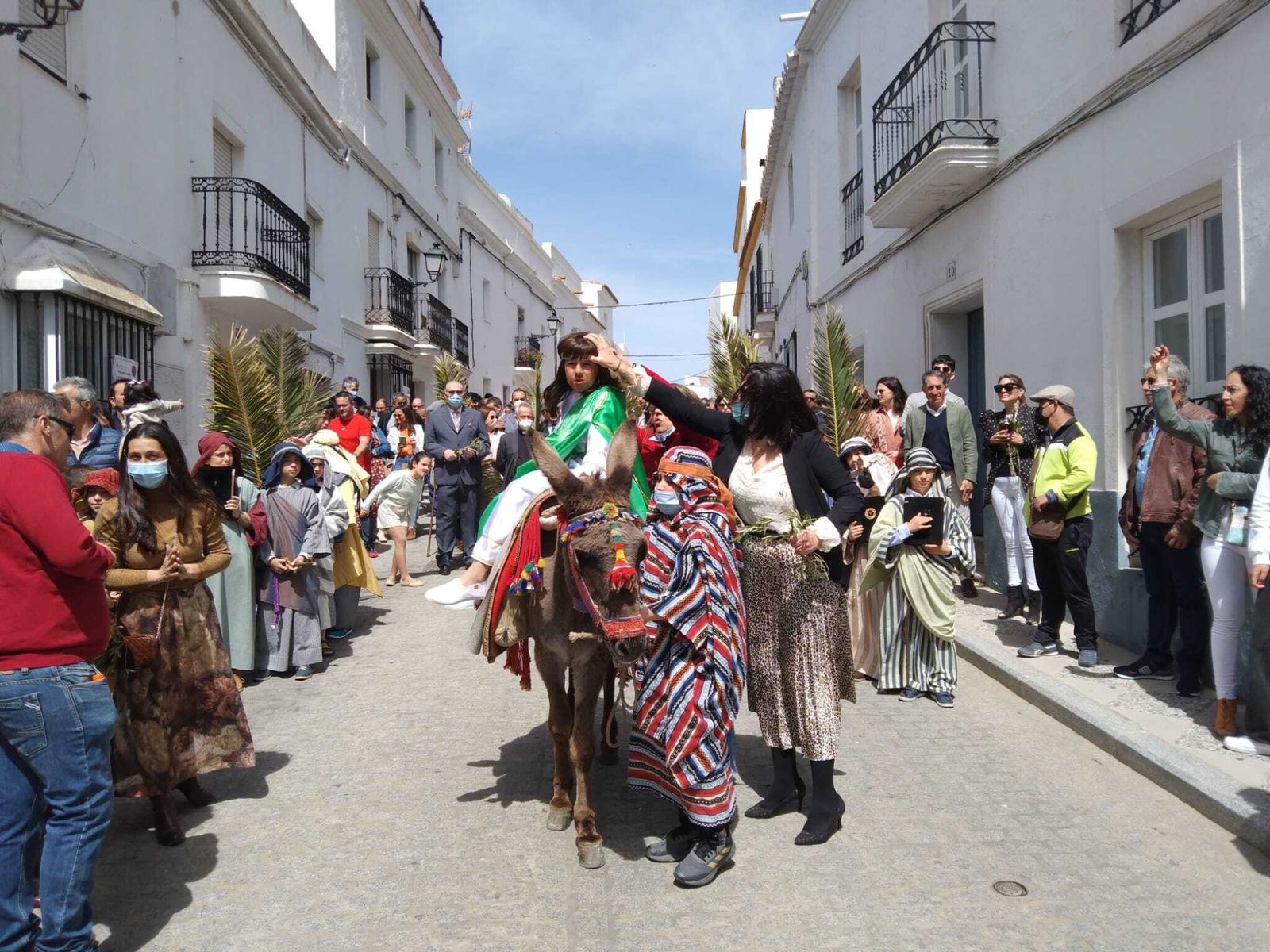 Recreación de la entrada triunfal en Jerusalén.