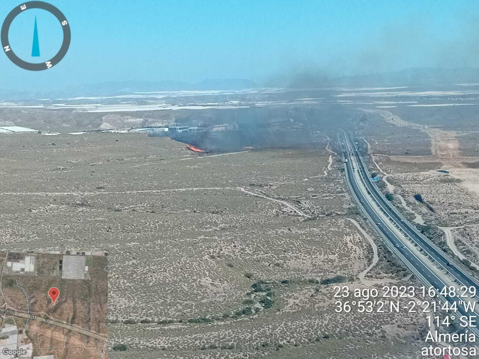 Imagen aérea del incendio.