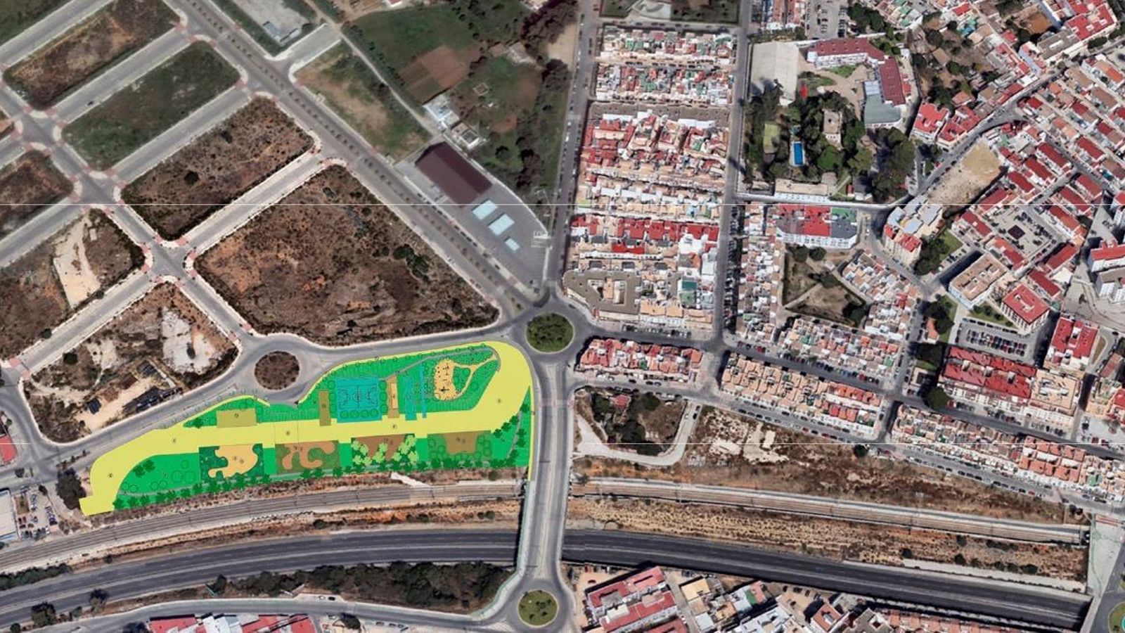 Ubicación de la nueva zona verde de La Casería. Ubicación de la nueva zona verde de La Casería.