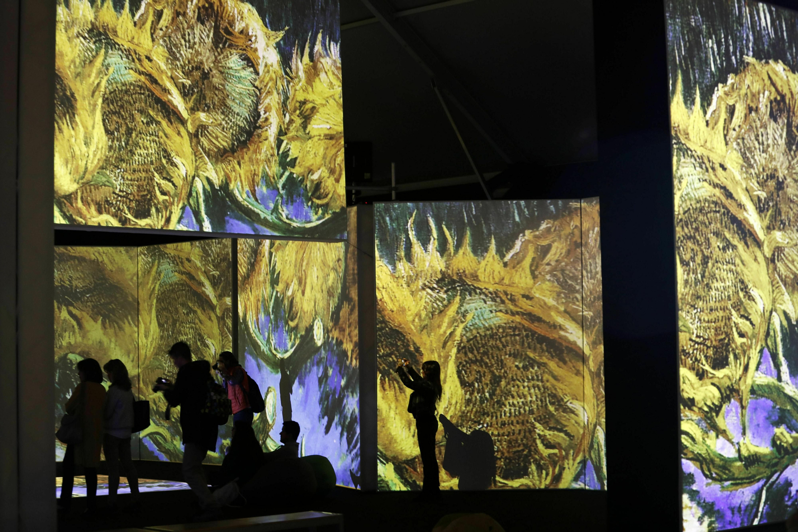 Presentación de la exposición 'Van Gogh Alive' en el Muelle Uno de Málaga.