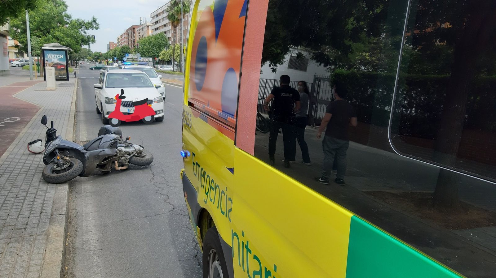 Estado en el que se ha quedado la motocicleta tras el accidente.