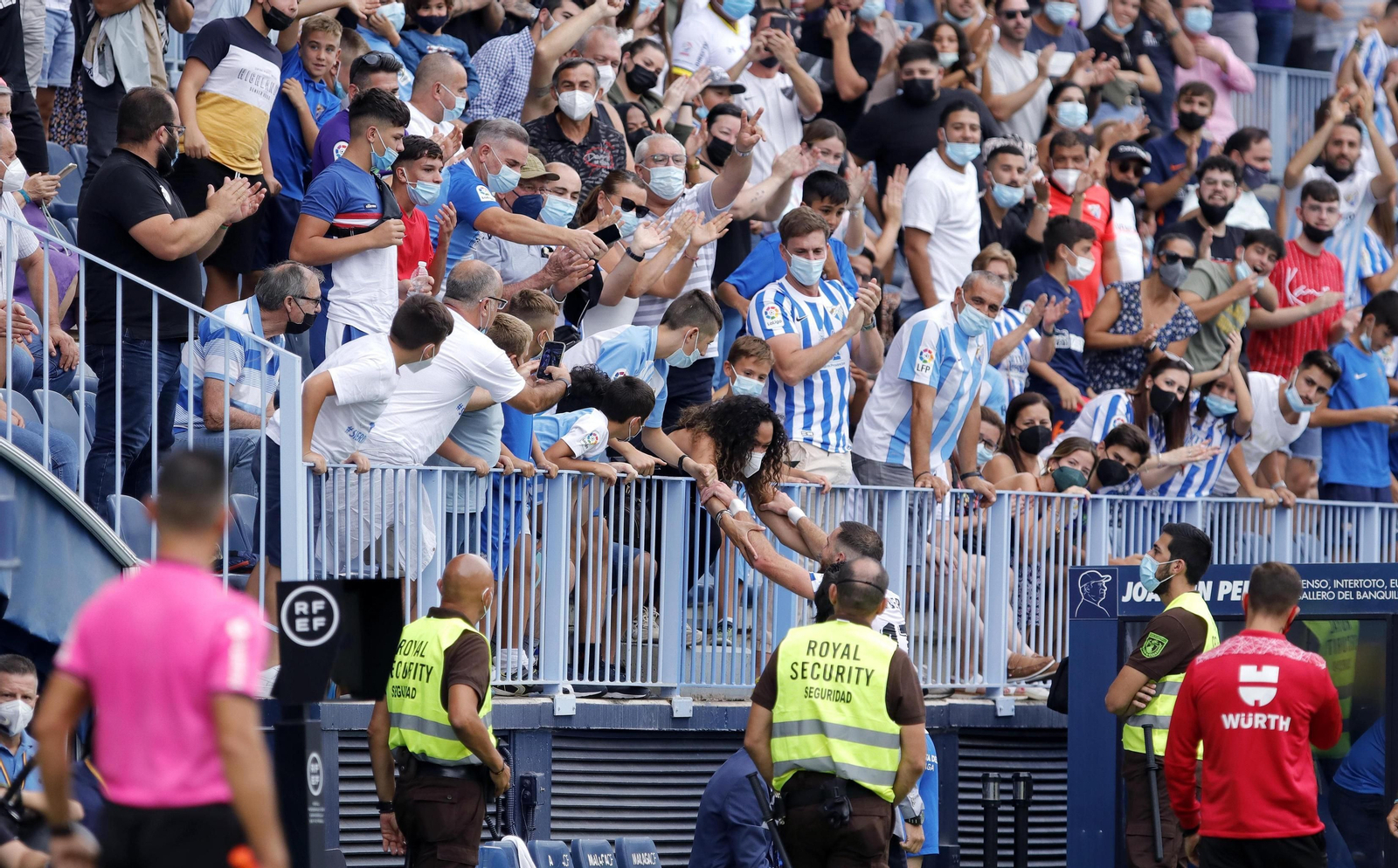 La Rosaleda celebra el 1-0.