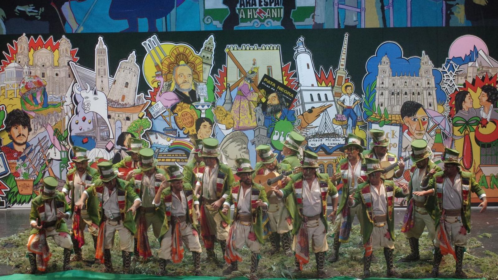 La comparsa 'Matria', en el Concurso de Málaga.