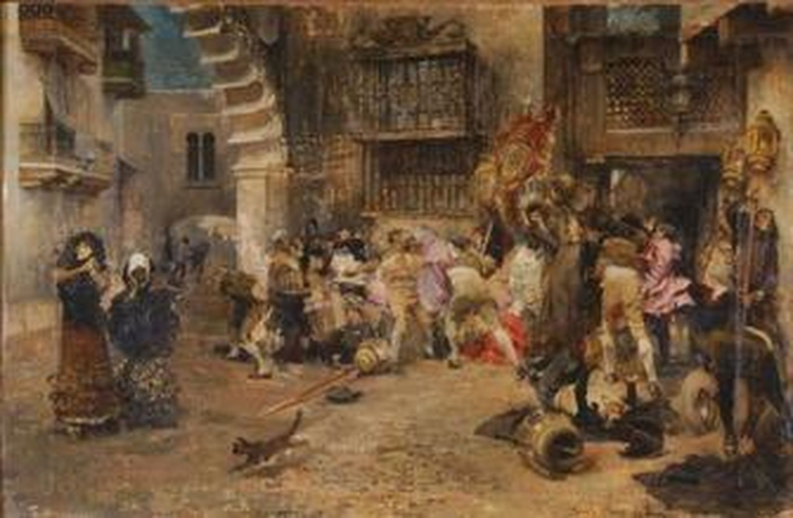 1. La obra 'El Rosario de la Aurora', de José García Ramos. 2. Interior de la Casa Pinillos, que fue donada por Carmen Martínez de Pinillos en 2006 3. Una obra de Miró, Peinture, que luce en la pinacoteca gracias a Felipe González y Carmen Romero. 4. El retrato que Zuloaga hizo de Micaela de Aramburu, y que fue donado por sus hermanos.