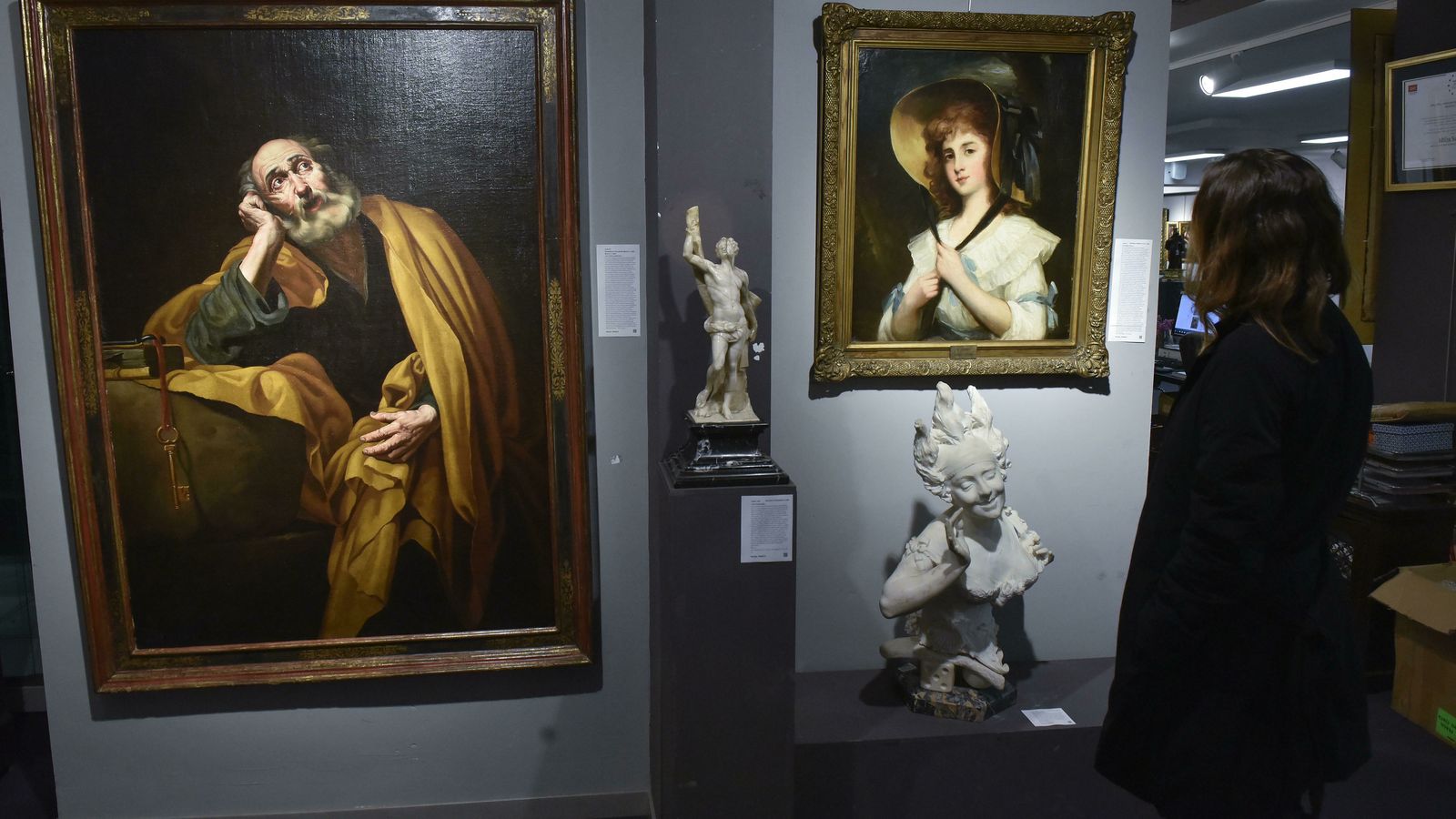 'San Pedro meditando', de Francisco Collantes, junto al retrato de 'Charlotte Pierse' de George Romney.