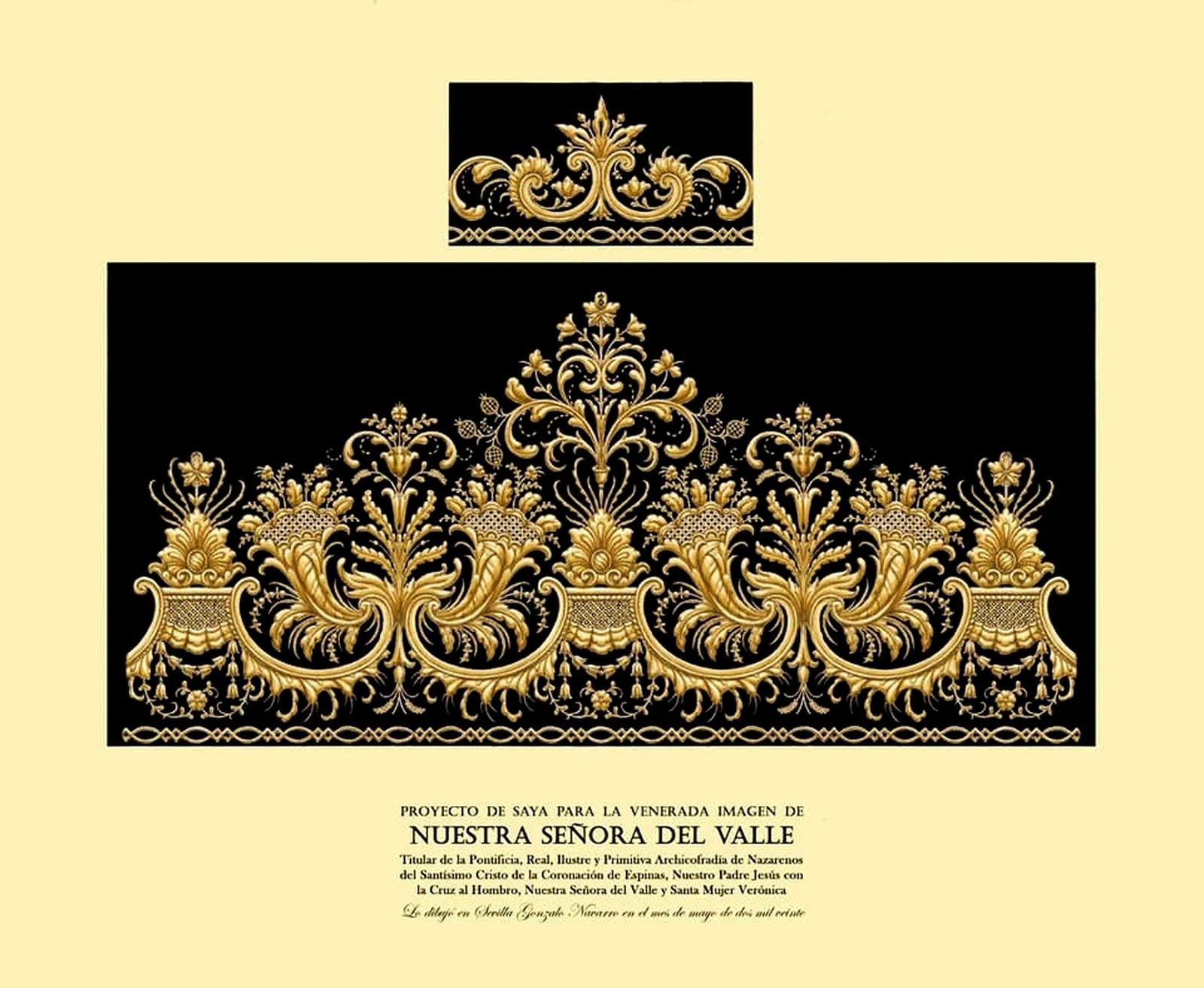 Proyecto de saya para la sagrada imagen de Nuestra Señora del Valle.