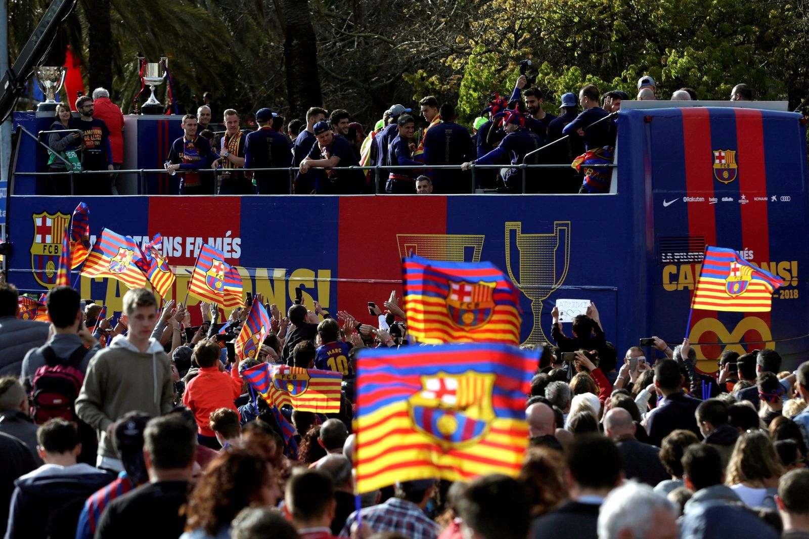La celebración del doblete del Barça, en imágenes