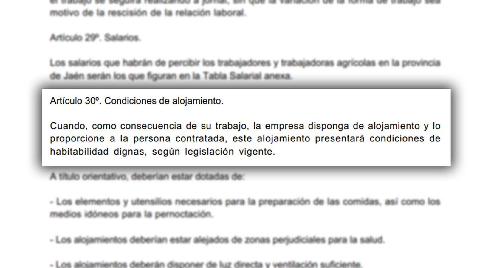 Extracto del convenio colectivo de trabajo para las actividades agropecuarias en la provincia de Jaén