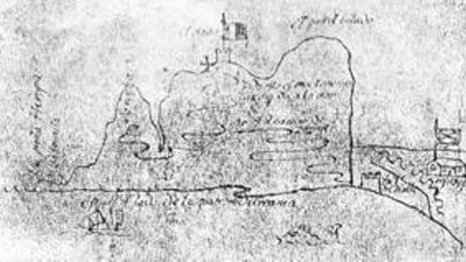 La ruta de Simón Susarte en un croquis de la época.