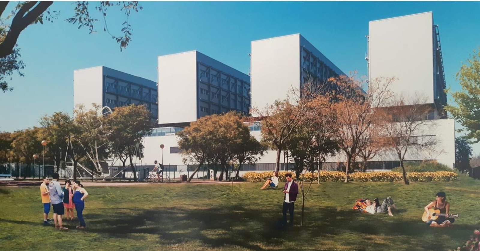 Recreación virtual  del Cateps, en la Isla de la Cartuja.