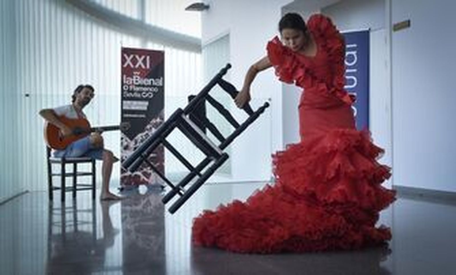 La bailaora María Moreno, vestida por Palomo Spain, en la presentación de 'More (no) More'.