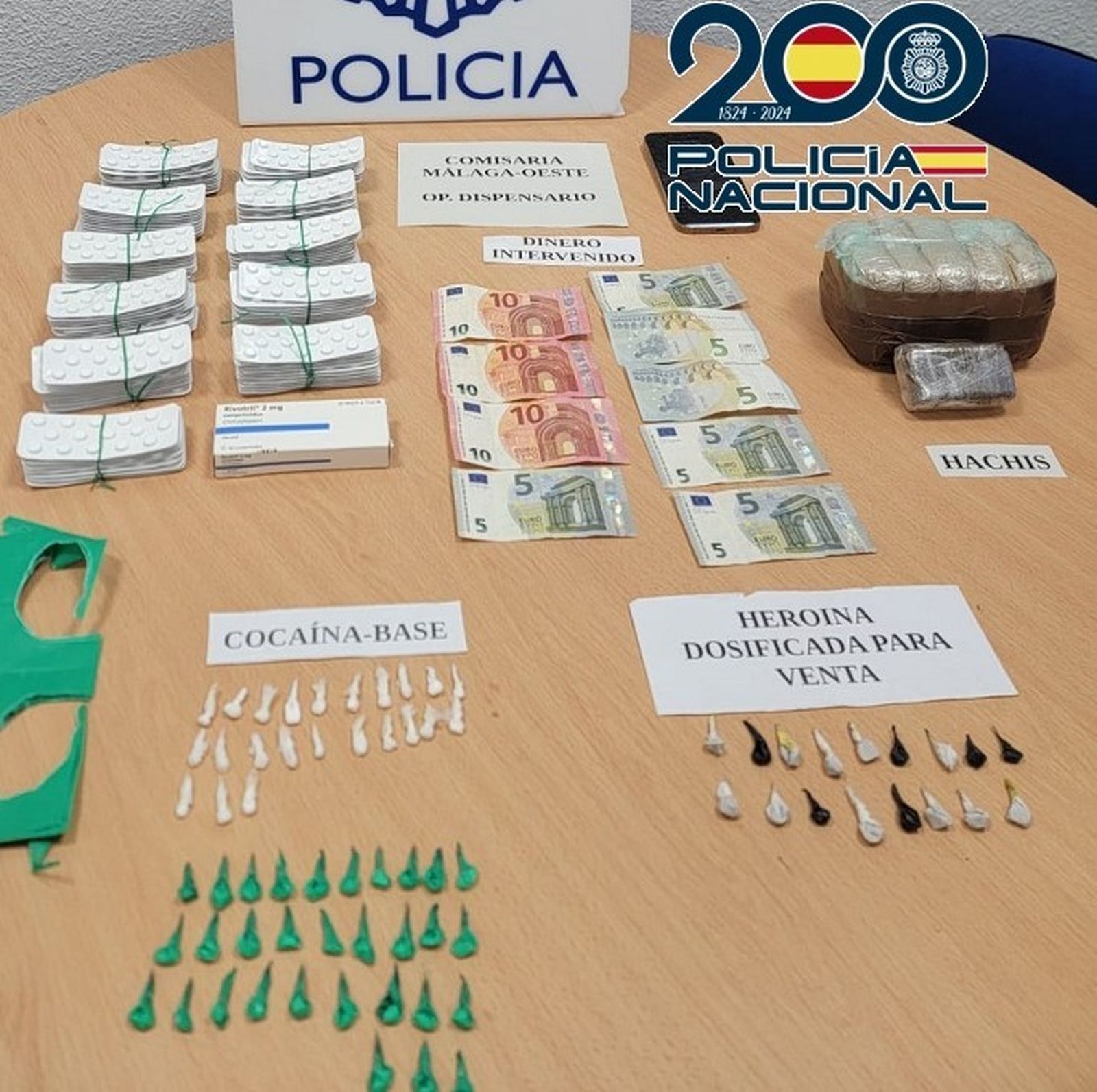 Efectos intervenidos por la Policía Nacional.