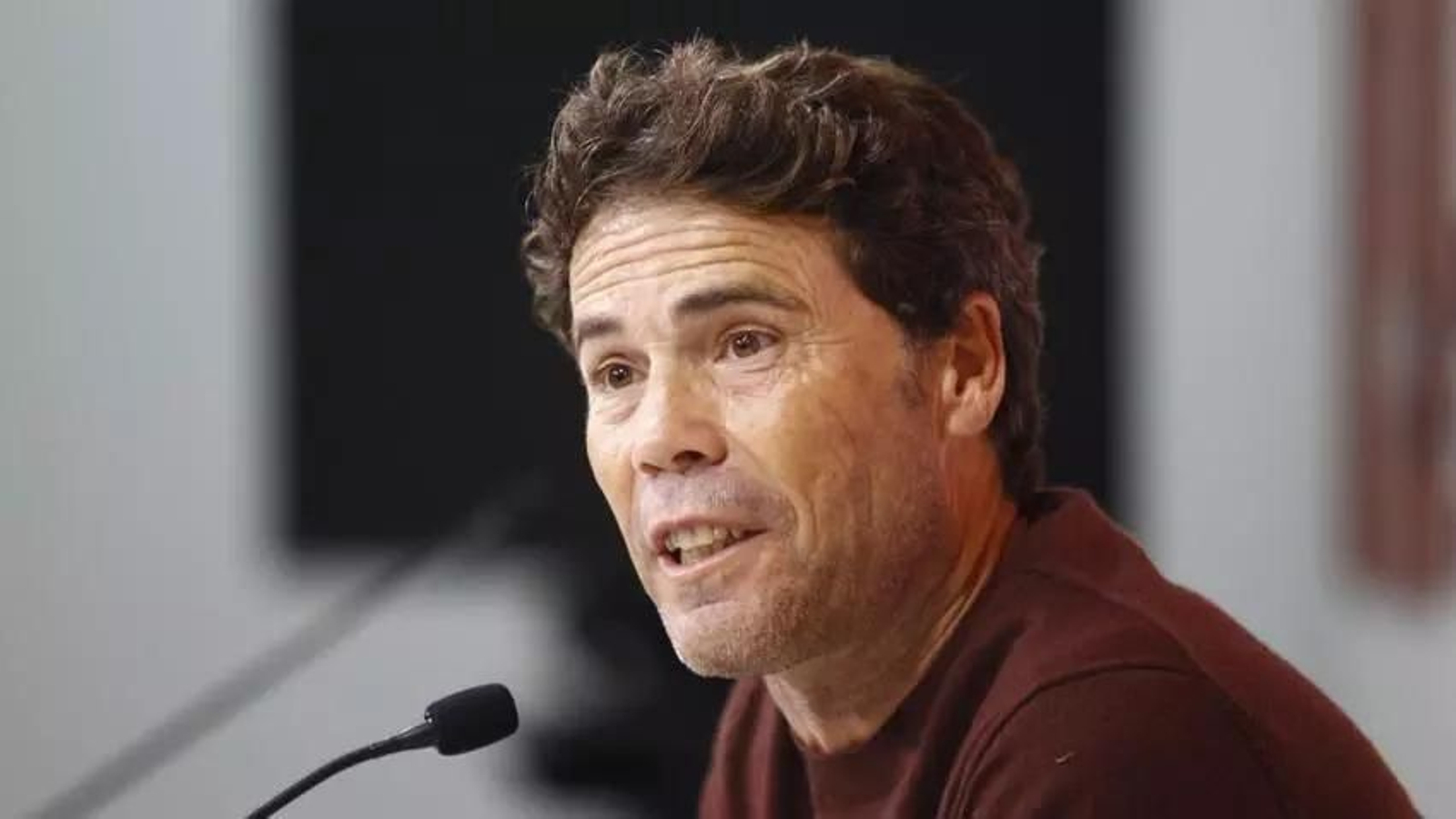 Rubi, en la sala de prensa del Estadio de los Juegos Mediterráneos