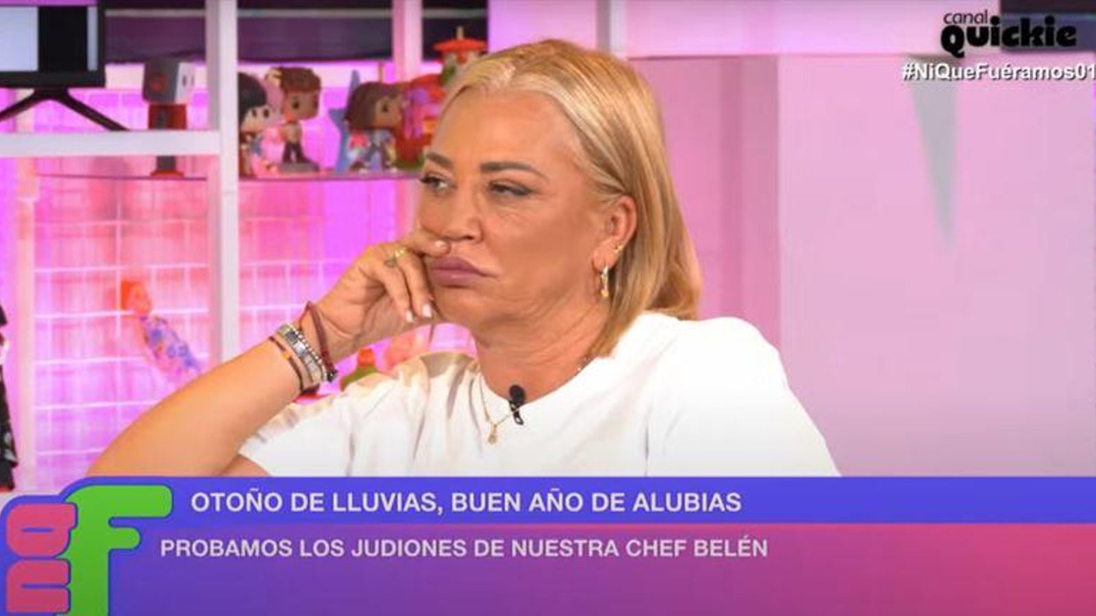 Belén Esteban, muy molesta, en el plató
