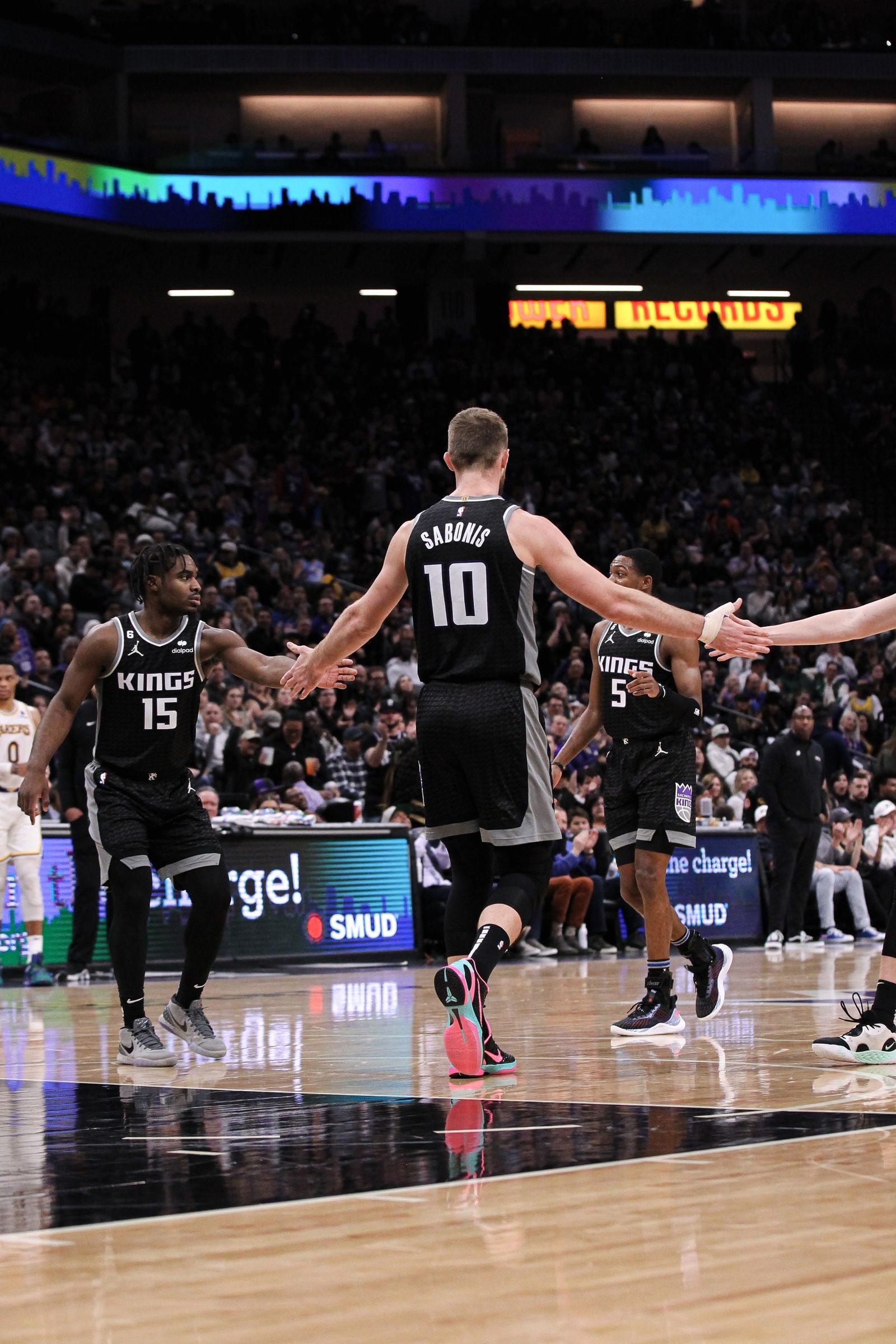Domas Sabonis con sus compañeros.