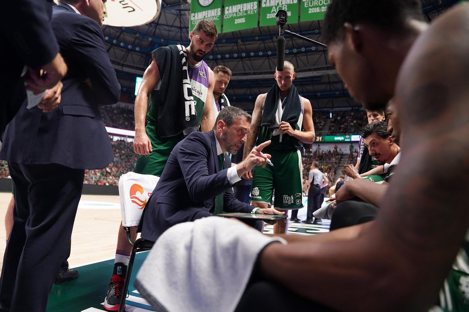 El Unicaja, durante un tiempo muerto