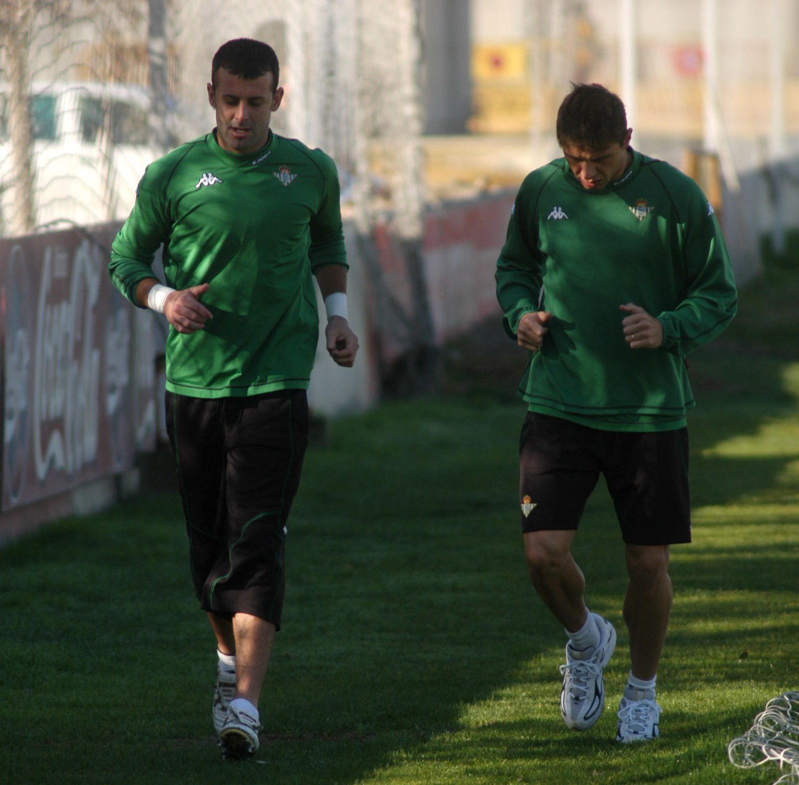 Doblas y Joaquín, en un entrenamiento de ambos cuando coincidieron en el primer equipo.
