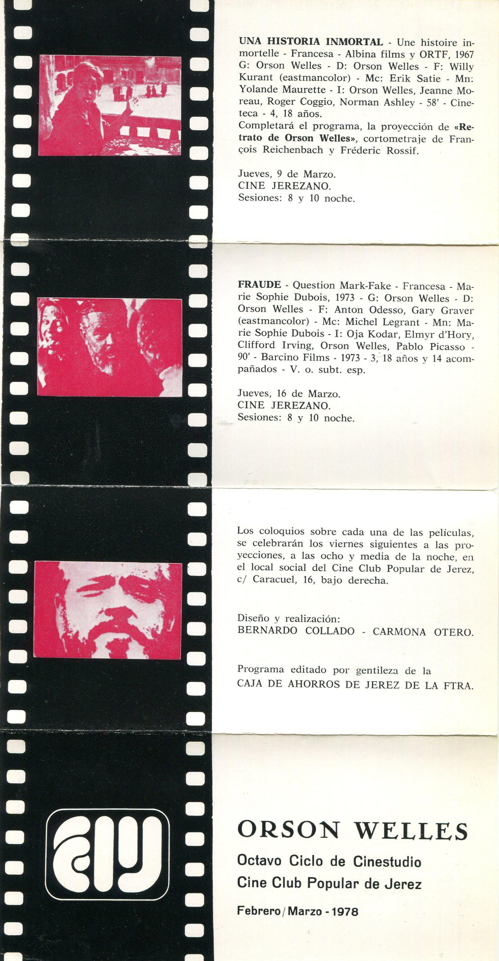 Programa del Cine-Club Popular dedicado a Welles.
