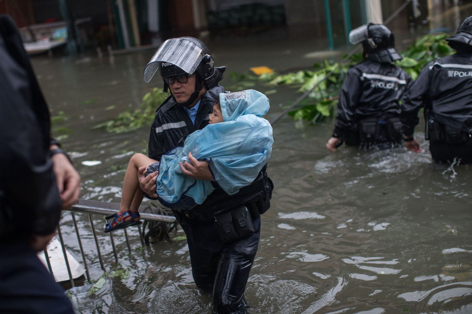 Fotografías del tifón Mangkhut, en Hong Kong