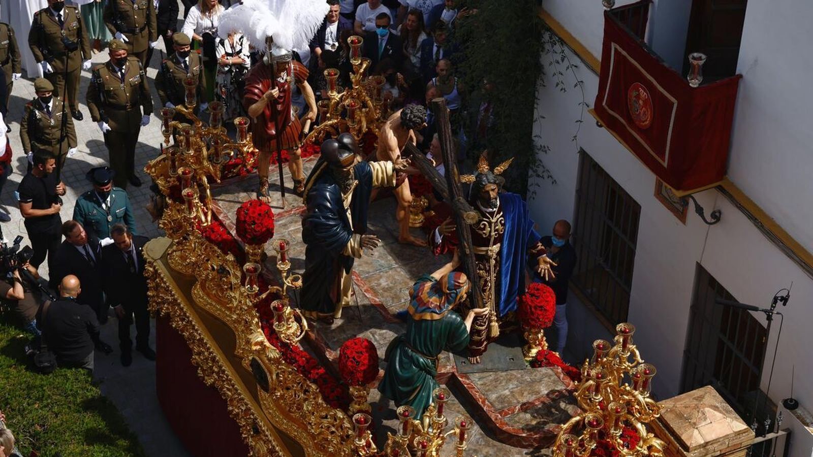 Jesús de la Victoria instantes después de su salida el Domingo de Ramos