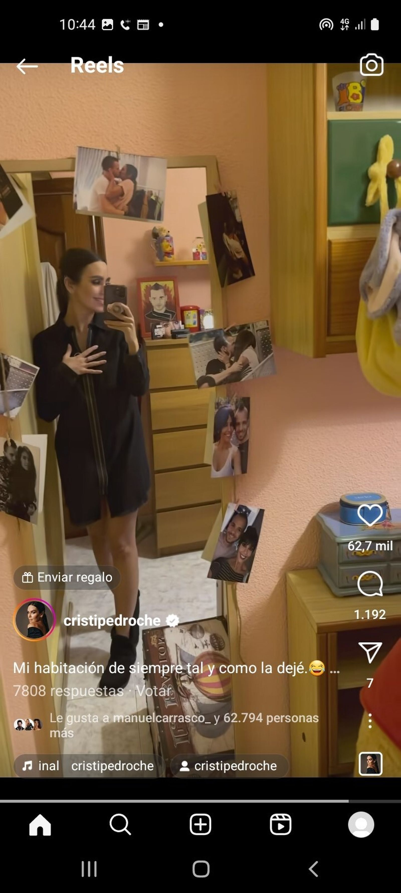 Cristina Pedroche en su habitación
