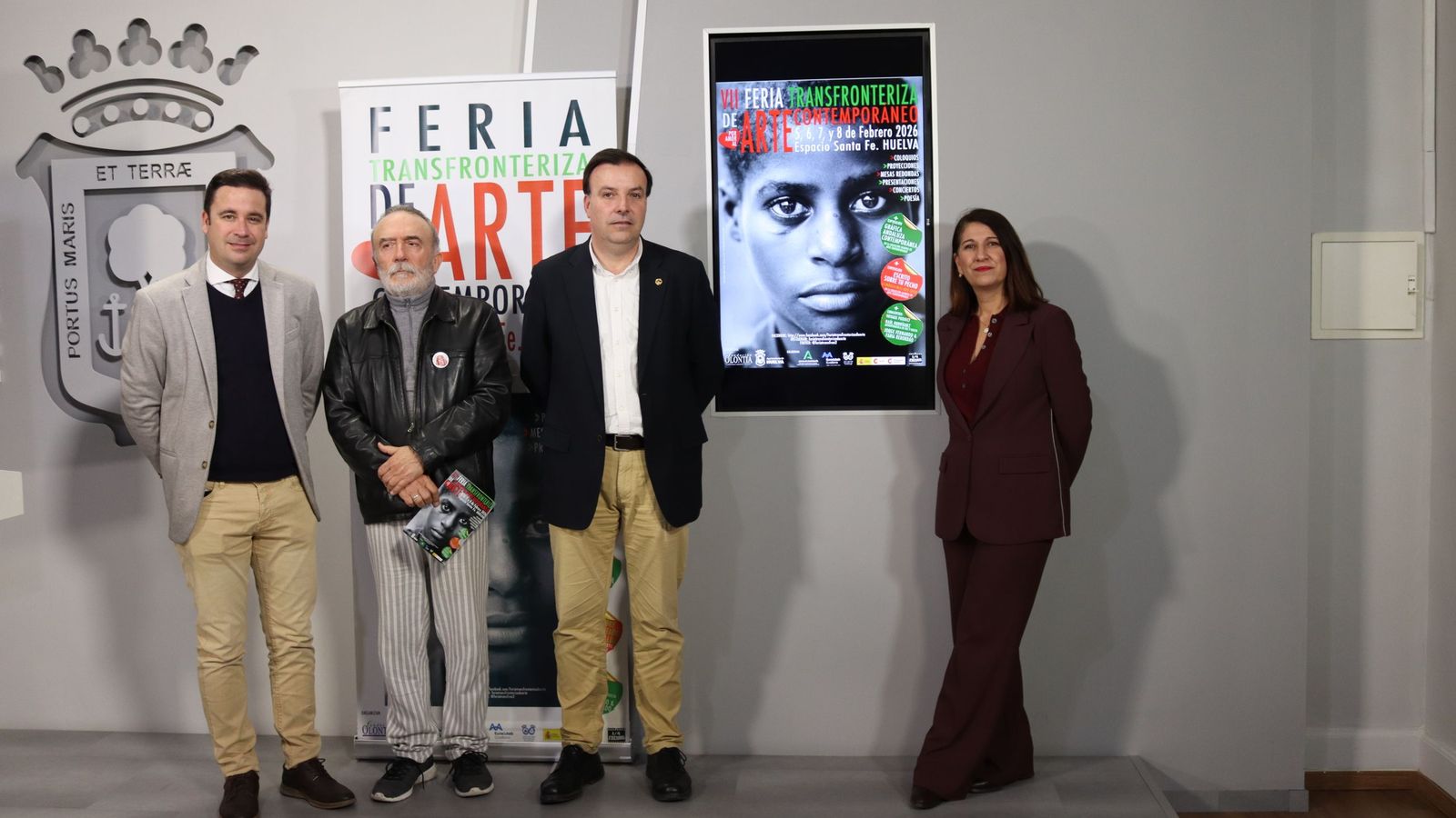 Instituciones organizadores en la presentación de la VII Feria Transfronteriza de Arte Contemporáneo este lunes.