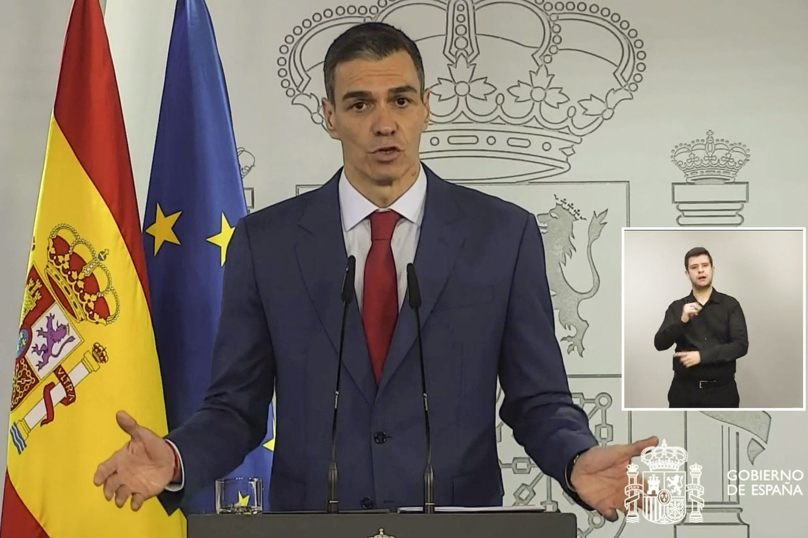 Pedro Sánchez durante la intervención