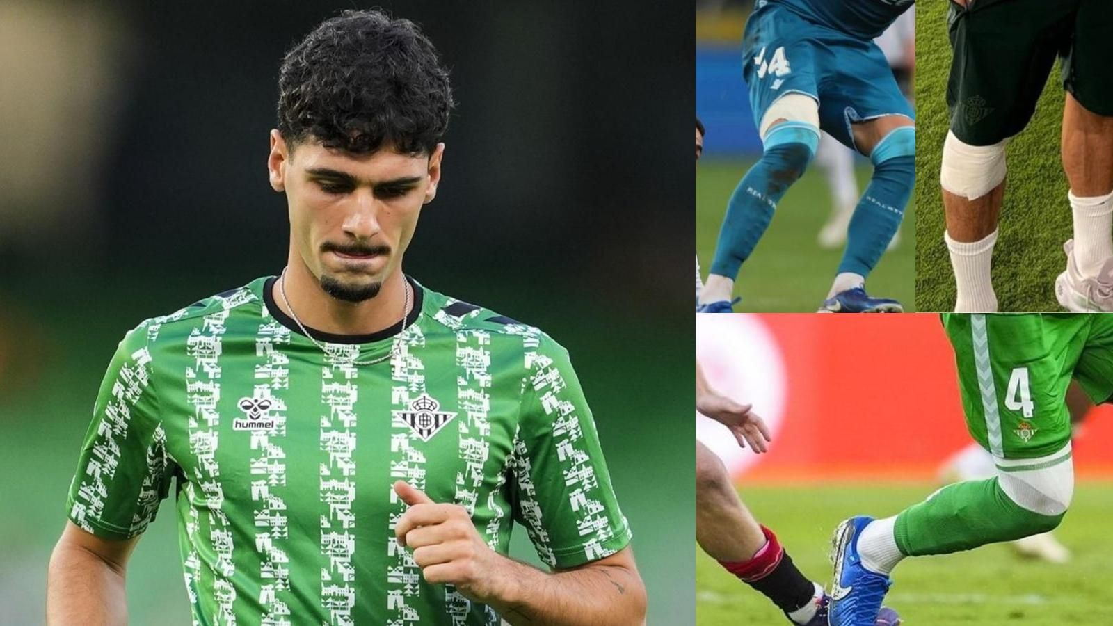 Johnny Cardoso y el vendaje en su rodilla derecha