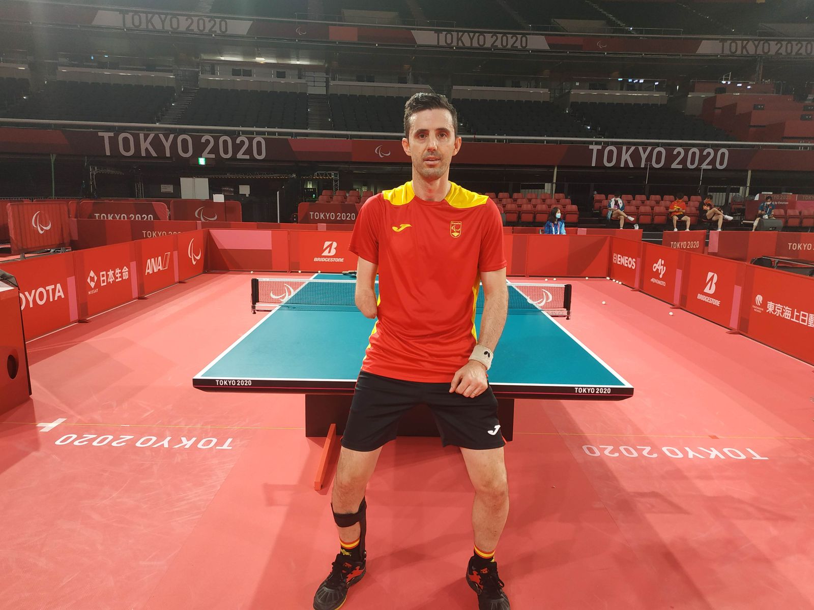 José Manuel Ruiz en la pista en la que jugará este jueves en Tokio.