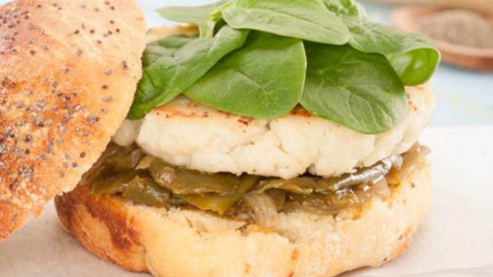 Hamburguesa de merluza y gambón.