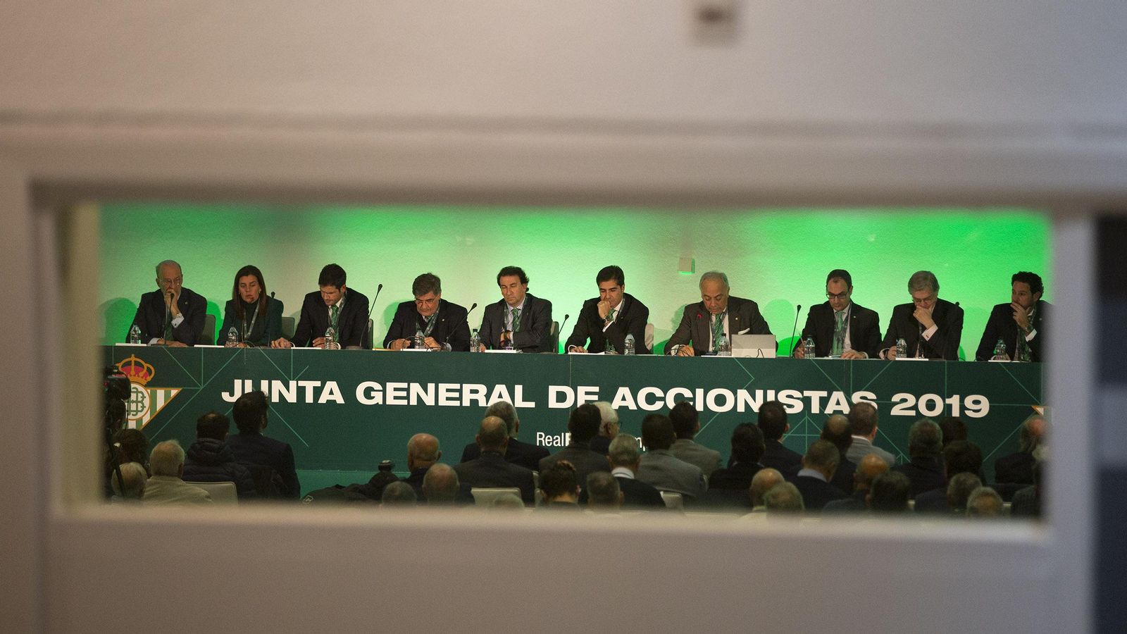 El consejo de administración del Betis en la última Junta de accionistas.