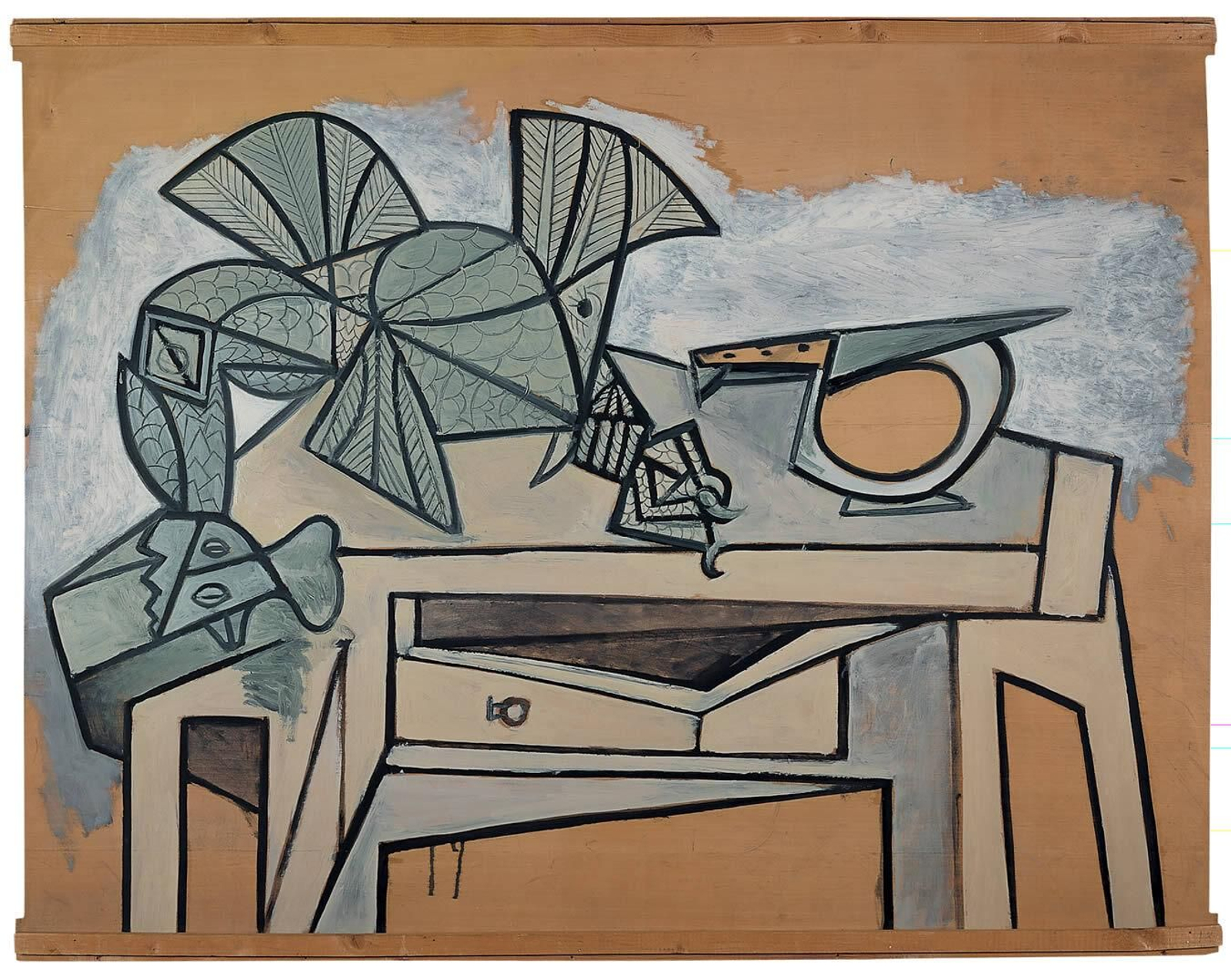 'Naturaleza muerta con gallo y cuchillo', Pablo Picasso 1947.