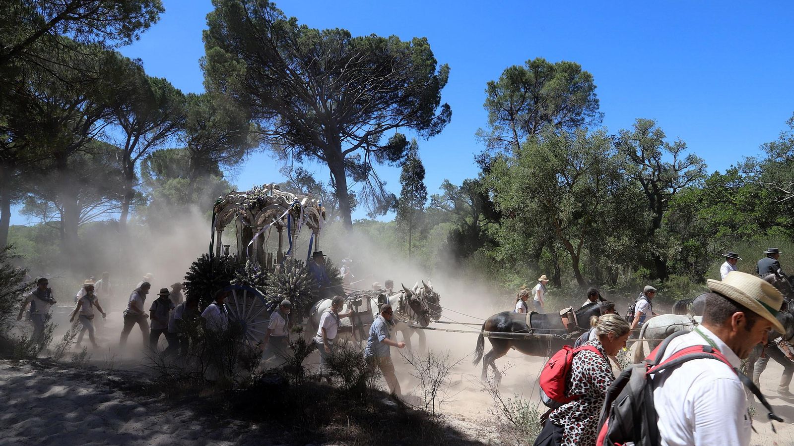 La Hermandad de Huelva en el camino del Rocío del 2019