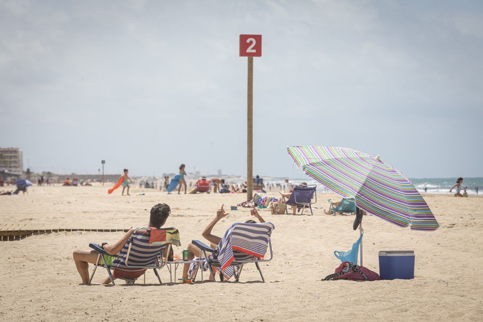 Sevillanos en la playas de Cádiz